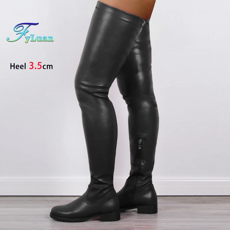 Женские сапоги выше колена на тонком каблуке 3,5 см, эластичные кожаные сапоги до бедра, женские пикантные длинные туфли для ночного клуба и клуба, размеры 34–47
Женские сапоги выше колена на тонком каблуке 3,5 см, эластичные кожаные сапоги до бедра, женские пикантные длинные туфли для ночного клуба и клуба, размеры 34–47