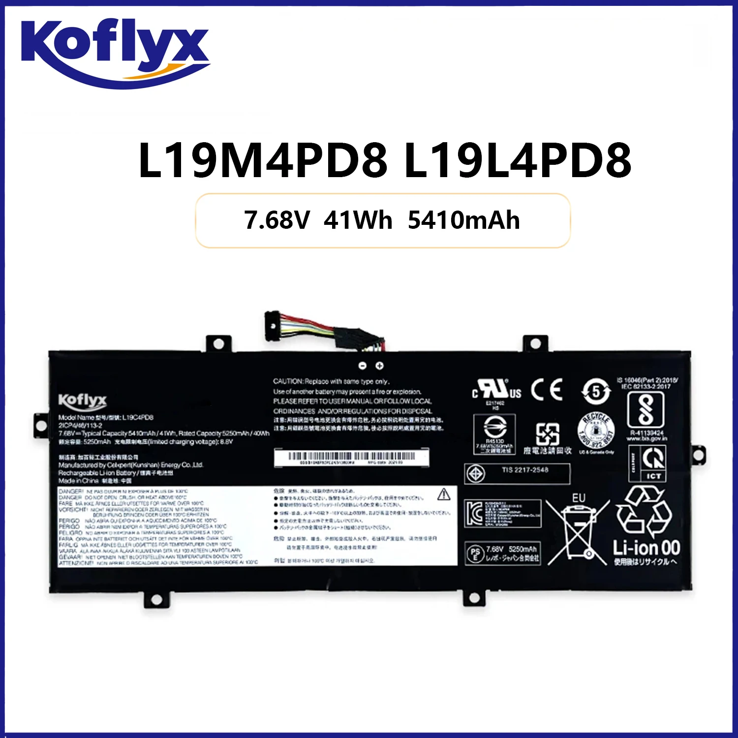 Новый аккумулятор Koflyx для ноутбука Lenovo Yoga Duet 7-13IML05 серии 2-в-1 L19M4PD8 L19C4PD8 L19L4PD8
Новый аккумулятор Koflyx для ноутбука Lenovo Yoga Duet 7-13IML05 серии 2-в-1 L19M4PD8 L19C4PD8 L19L4PD8