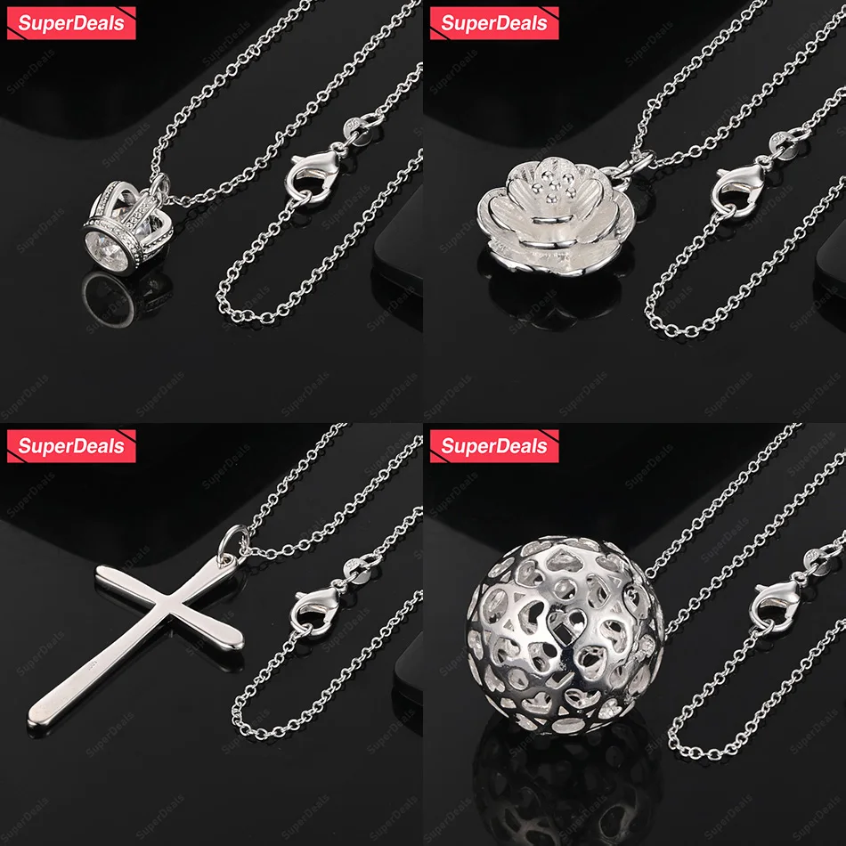 SuperDeals 925 Sterling Silver Crown Hollow Ball Cross Flower Pendant Necklace Fashion Party Girl Birthday Jewelry Cute Gift
SuperDeals 925 Sterling Silver Crown Hollow Ball Cross Flower Pendant Necklace Fashion Party Girl Birthday Jewelry Cute Gift