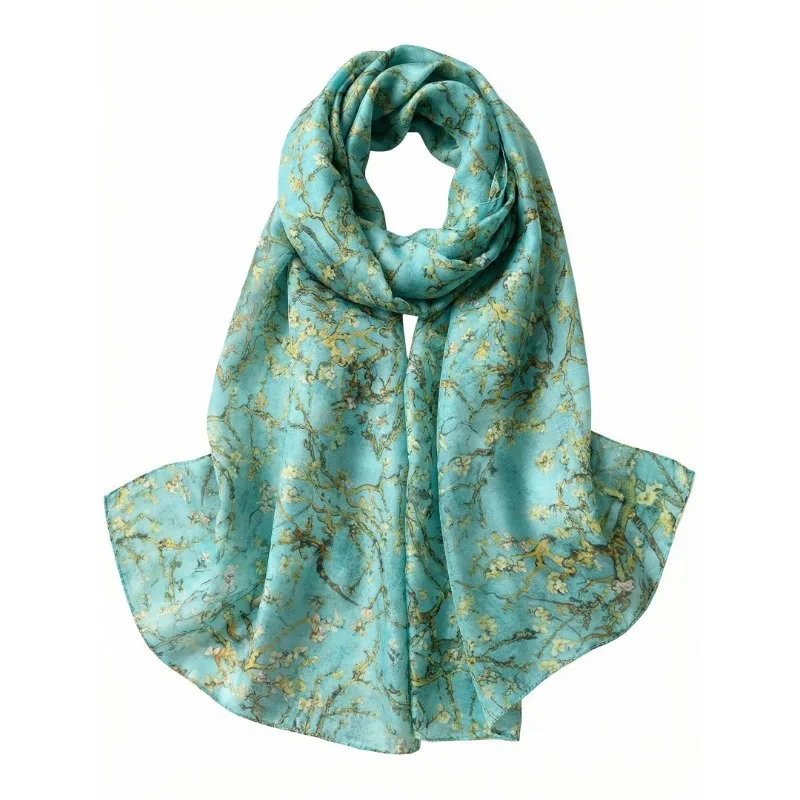 Lightweight Large 100% Mulberry Silk Scarf for Women Oblong Shawl Neck Scarf Beach Wrap Headscarf Gift Pack blossom print
Lightweight Large 100% Mulberry Silk Scarf for Women Oblong Shawl Neck Scarf Beach Wrap Headscarf Gift Pack blossom print