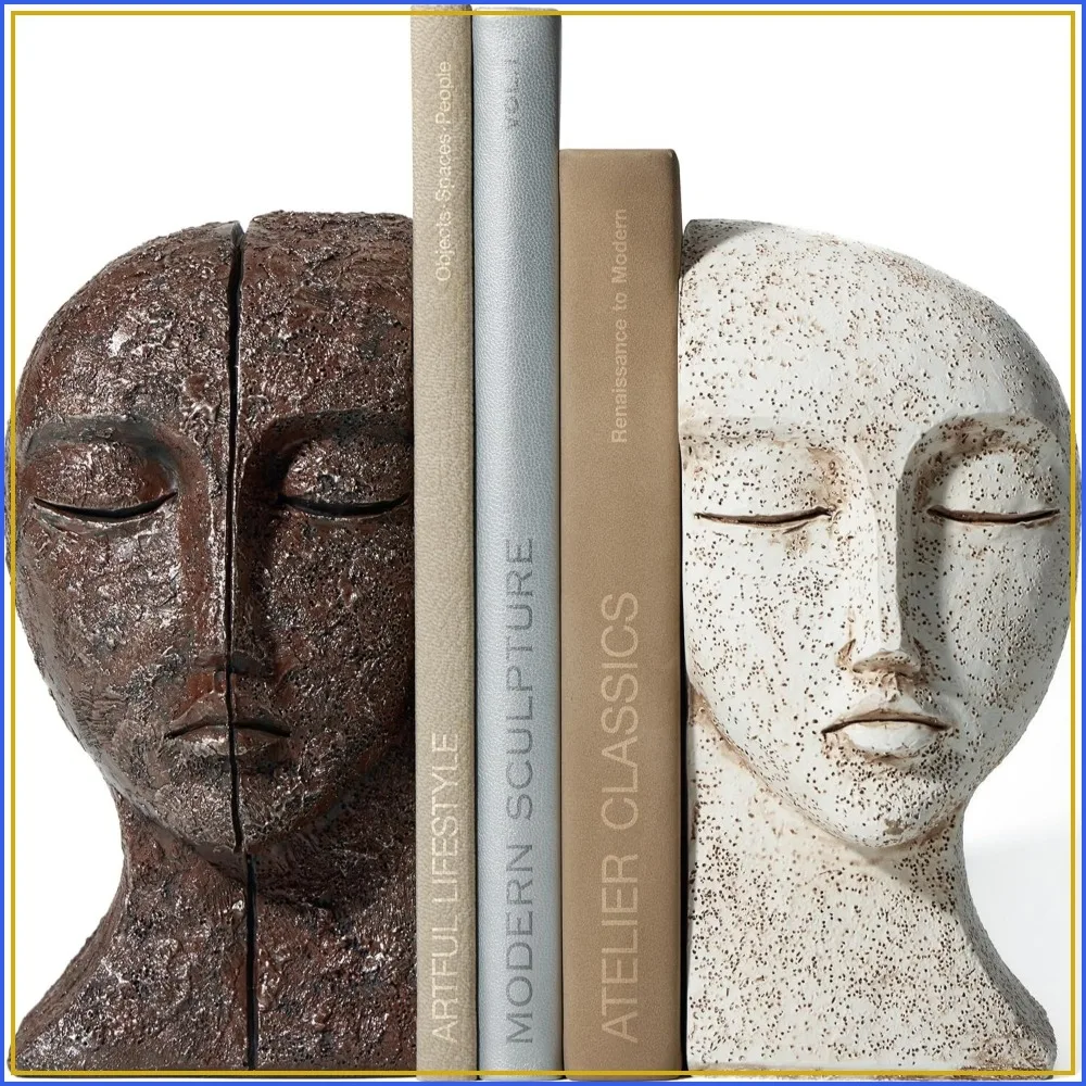 Heavy Duty Book Ends for Shelves, Book Stopper for Heavy Books, Minimalist Bookshelf Decor, Non-Slip Resin Bookends, The Tranquil Faces
Heavy Duty Book Ends for Shelves, Book Stopper for Heavy Books, Minimalist Bookshelf Decor, Non-Slip Resin Bookends, The Tranquil Faces