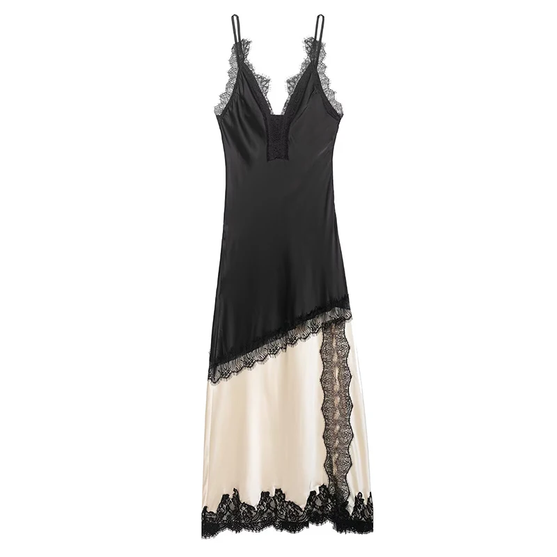 YENKYE 2026 Women's French Retro Lace Trim Sling Dress Spaghetti Strap Asymmetrical Maxi Dress Sexy Romantic Nightwear Vestidos
YENKYE 2026 Women's French Retro Lace Trim Sling Dress Spaghetti Strap Asymmetrical Maxi Dress Sexy Romantic Nightwear Vestidos