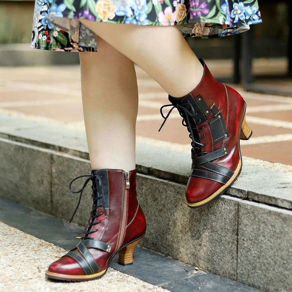Socofy Raffan winter Ankle Ladies designer Genuine leather boots shoes for Women's high comfortable Elegant Cowboy boots
Socofy Raffan winter Ankle Ladies designer Genuine leather boots shoes for Women's high comfortable Elegant Cowboy boots