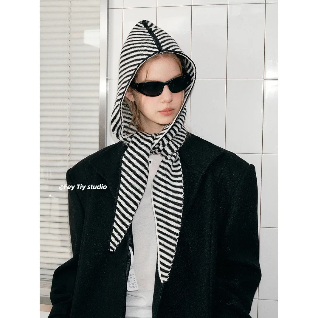 One-piece Balaclava Hat Hooded Scarf Knitted Hat Casual Fake Collar Multi-functional Autumn and Winter Korean Stripe Bomber Hat
One-piece Balaclava Hat Hooded Scarf Knitted Hat Casual Fake Collar Multi-functional Autumn and Winter Korean Stripe Bomber Hat