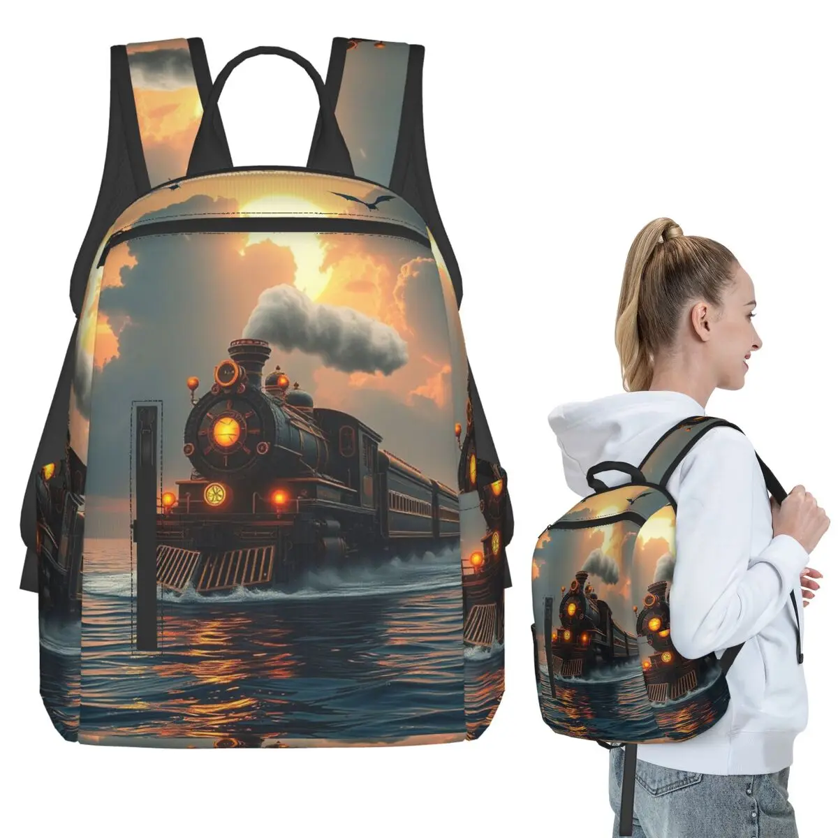 Dreamy Steam Sea Train Backpack Student BookBag Children School Bag Laptop Shoulder Bags Boys Girls
Dreamy Steam Sea Train Backpack Student BookBag Children School Bag Laptop Shoulder Bags Boys Girls