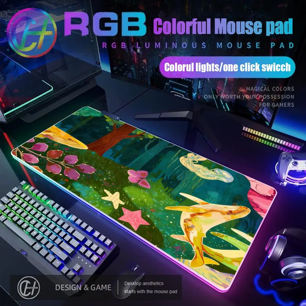 RGB Anti-Slip Whale Gaming HYBXAXC - Large HD Computer Keyboard Pad for Office Desk-Natural Rubber Desk Mat with Cartoon Design
RGB Anti-Slip Whale Gaming HYBXAXC - Large HD Computer Keyboard Pad for Office Desk-Natural Rubber Desk Mat with Cartoon Design