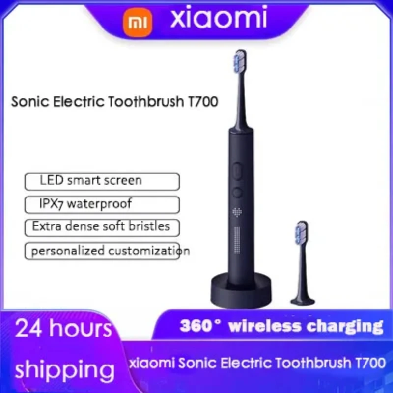 Ультразвуковая электрическая зубная щетка XIAOMI MIJIA T700 для отбеливания зубов, ультразвуковая зубная щетка с вибрацией для уборки полости рта и умным светодиодным дисплеем
Ультразвуковая электрическая зубная щетка XIAOMI MIJIA T700 для отбеливания зубов, ультразвуковая зубная щетка с вибрацией для уборки полости рта и умным светодиодным дисплеем