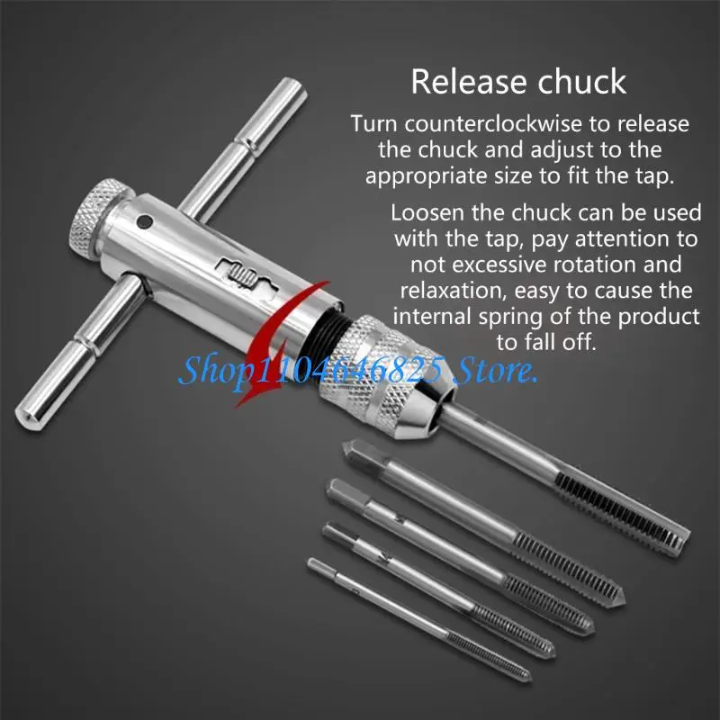 T-Handle Ratcheting Tap Wrench Set Adjustable Ratcheting T Handle Tapping Holder Wrench Reversibly Reamer Hand Threading
T-Handle Ratcheting Tap Wrench Set Adjustable Ratcheting T Handle Tapping Holder Wrench Reversibly Reamer Hand Threading