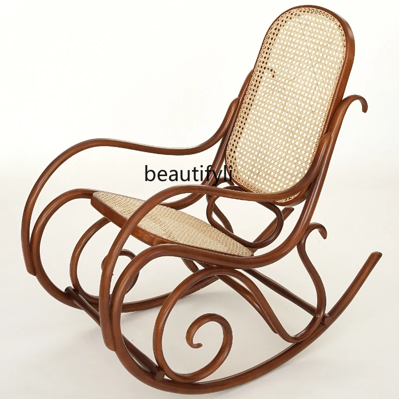 Rocking Chair Rattan Woven Nanyang Style Leisure Chair Mid-Ancient Solid Wood Living Room Balcony
Rocking Chair Rattan Woven Nanyang Style Leisure Chair Mid-Ancient Solid Wood Living Room Balcony
