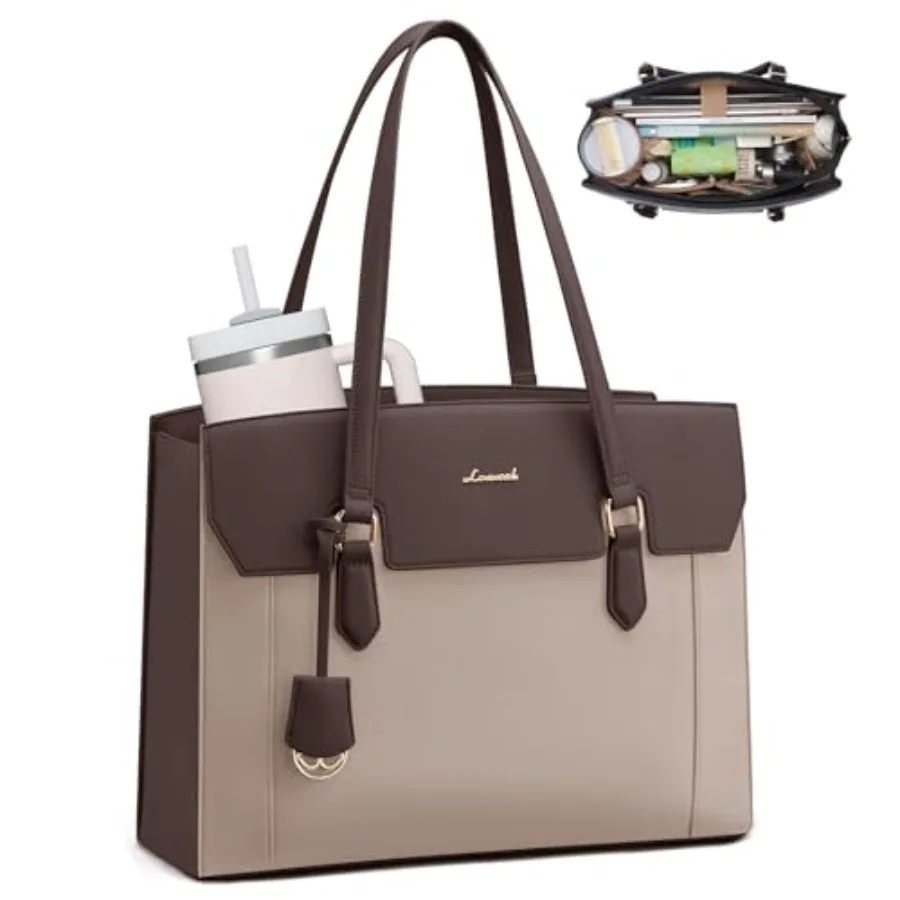 Laptop Tote Bag for Women, Computer Work Bag With Large Cup Holder, 15.6 Inch Waterproof PU Leather Purse Briefcase for Teacher
Laptop Tote Bag for Women, Computer Work Bag With Large Cup Holder, 15.6 Inch Waterproof PU Leather Purse Briefcase for Teacher