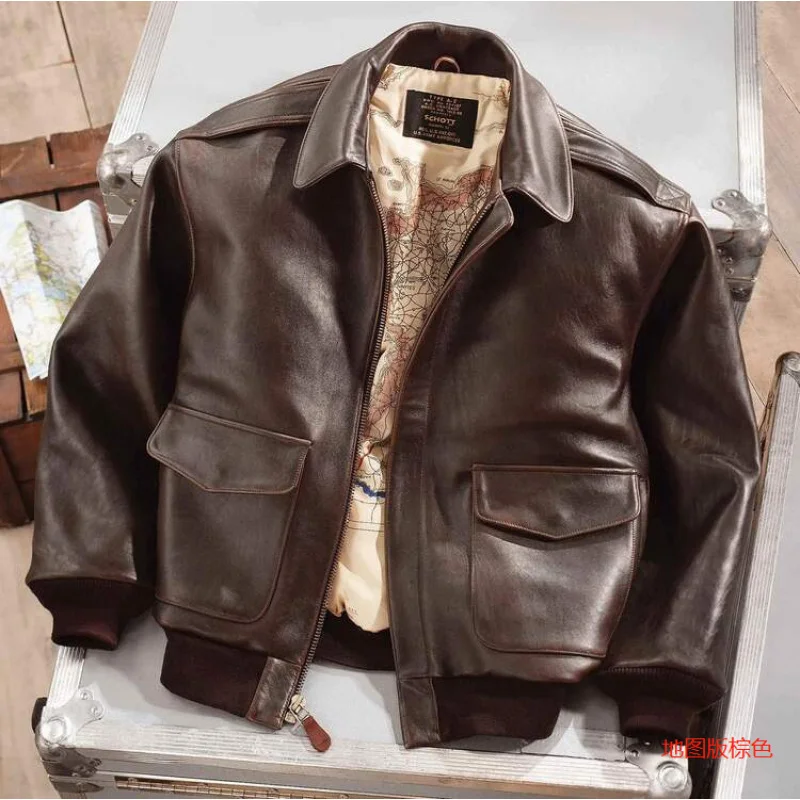 High-end leather coatAmerican Style High-End Vintage Leather Jacket Wear-ResistantPUPilot Motorcycle Leather Coat
High-end leather coatAmerican Style High-End Vintage Leather Jacket Wear-ResistantPUPilot Motorcycle Leather Coat