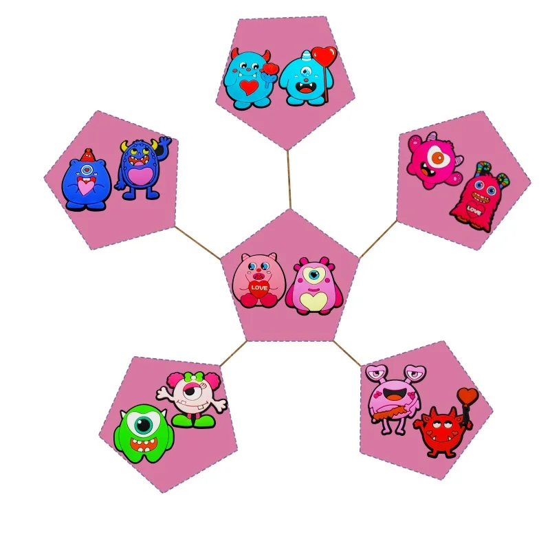 Valentine's Day little monster Shoe Charms Colorful PVC Clog Buckle Decorations Craft Supplies Party Favors Kids Birthday Gift 
Valentine's Day little monster Shoe Charms Colorful PVC Clog Buckle Decorations Craft Supplies Party Favors Kids Birthday Gift
