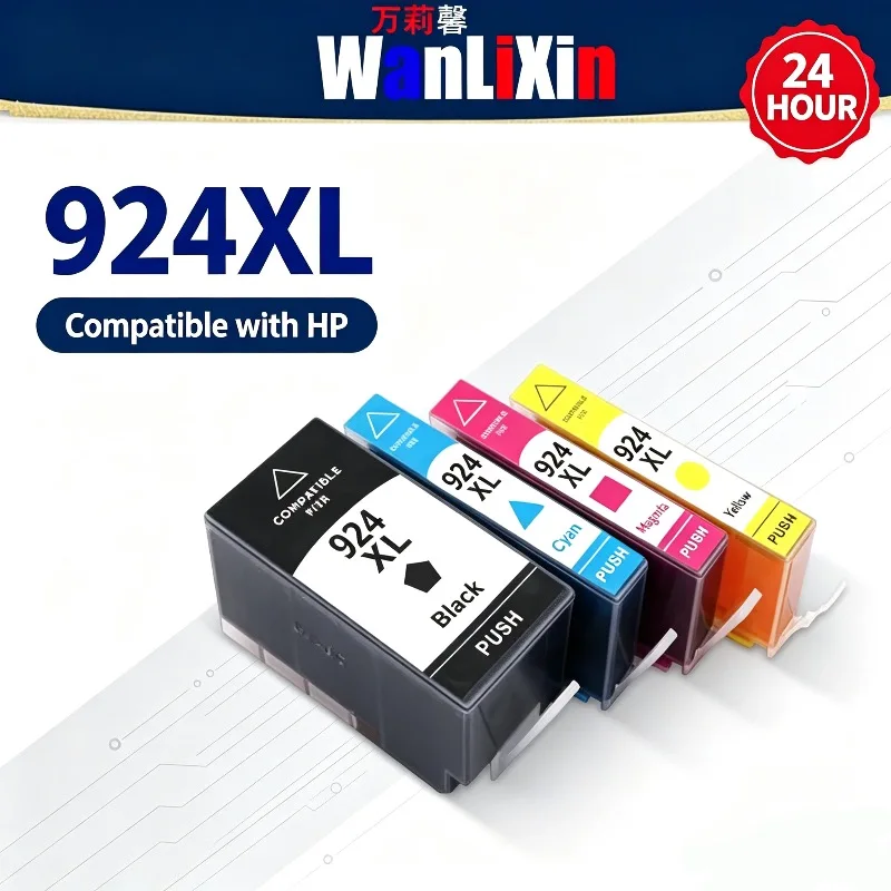 Compatible Ink Cartridges Black Color Compatible with HP 923 924 925e, Work for HP 8120e 8122e 8124e Printer
Compatible Ink Cartridges Black Color Compatible with HP 923 924 925e, Work for HP 8120e 8122e 8124e Printer