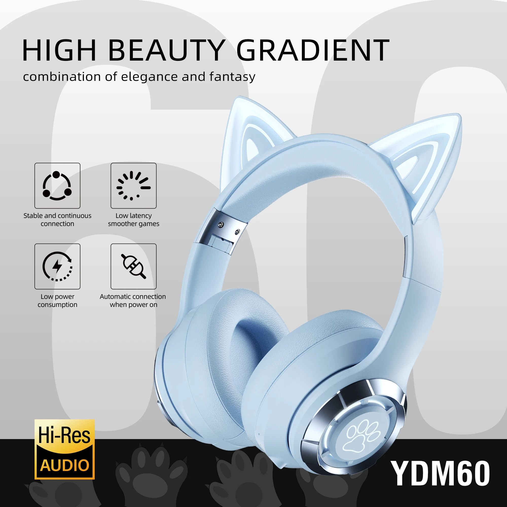 Cute Cat EarWireless Headphones Cat Ears Bluetooth Earphones Stereo Music Earbuds Bluetooth 5.3 Sports Gaming Headset with Mic
Cute Cat EarWireless Headphones Cat Ears Bluetooth Earphones Stereo Music Earbuds Bluetooth 5.3 Sports Gaming Headset with Mic