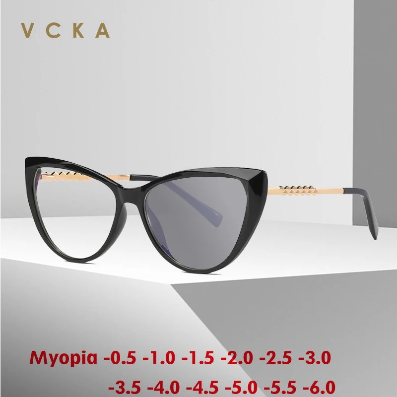 VCKA модные женские очки «кошачий глаз» для близорукости в оправе с защитой от синего света TR90 на заказ оптические винтажные очки по рецепту от -0,50 до -10
VCKA модные женские очки «кошачий глаз» для близорукости в оправе с защитой от синего света TR90 на заказ оптические винтажные очки по рецепту от -0,50 до -10