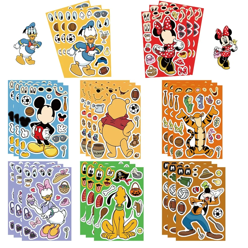 8Sheets Disney Mickey Mouse Stickers Make A Face for Kids Make Your Own DIY Game Children Cartoon Jigsaw Education Toys Gift
8Sheets Disney Mickey Mouse Stickers Make A Face for Kids Make Your Own DIY Game Children Cartoon Jigsaw Education Toys Gift