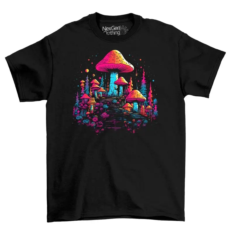 Psychedelic Trippy Mushroom City TShirt Tee Top Men's Black Cotton Shirt | Mens Goth Fantasy Shirts | Dark Graphic TShirts
Psychedelic Trippy Mushroom City TShirt Tee Top Men's Black Cotton Shirt | Mens Goth Fantasy Shirts | Dark Graphic TShirts