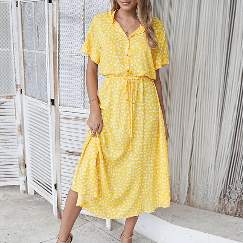Dresses for Women Fashion Short Sleeve Stand Collar Women Dress Lace-up Print A-LINE Dress Women Vestidos De Verano Mujer Q3823
Dresses for Women Fashion Short Sleeve Stand Collar Women Dress Lace-up Print A-LINE Dress Women Vestidos De Verano Mujer Q3823