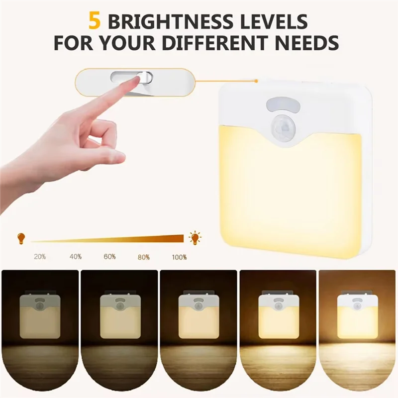 AK25-Motion Sensor LED Night Light Dimmable Lamp For Kids Room Energy Efficient Dusk To Dawn Sensor Stairway Lamp EU Plug
AK25-Motion Sensor LED Night Light Dimmable Lamp For Kids Room Energy Efficient Dusk To Dawn Sensor Stairway Lamp EU Plug