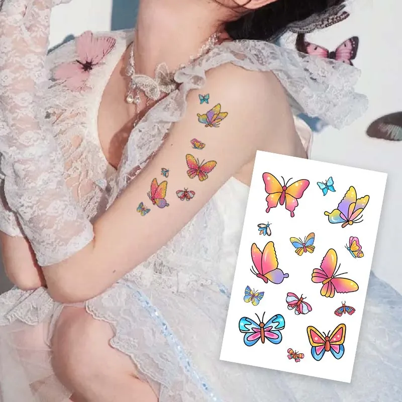 8Pcs/set Butterfly Shiny Temporary Tattoo Sticker Waterproof Hand Body Art Fake Tattoos Girl Women Party Makeup Music Festival
8Pcs/set Butterfly Shiny Temporary Tattoo Sticker Waterproof Hand Body Art Fake Tattoos Girl Women Party Makeup Music Festival