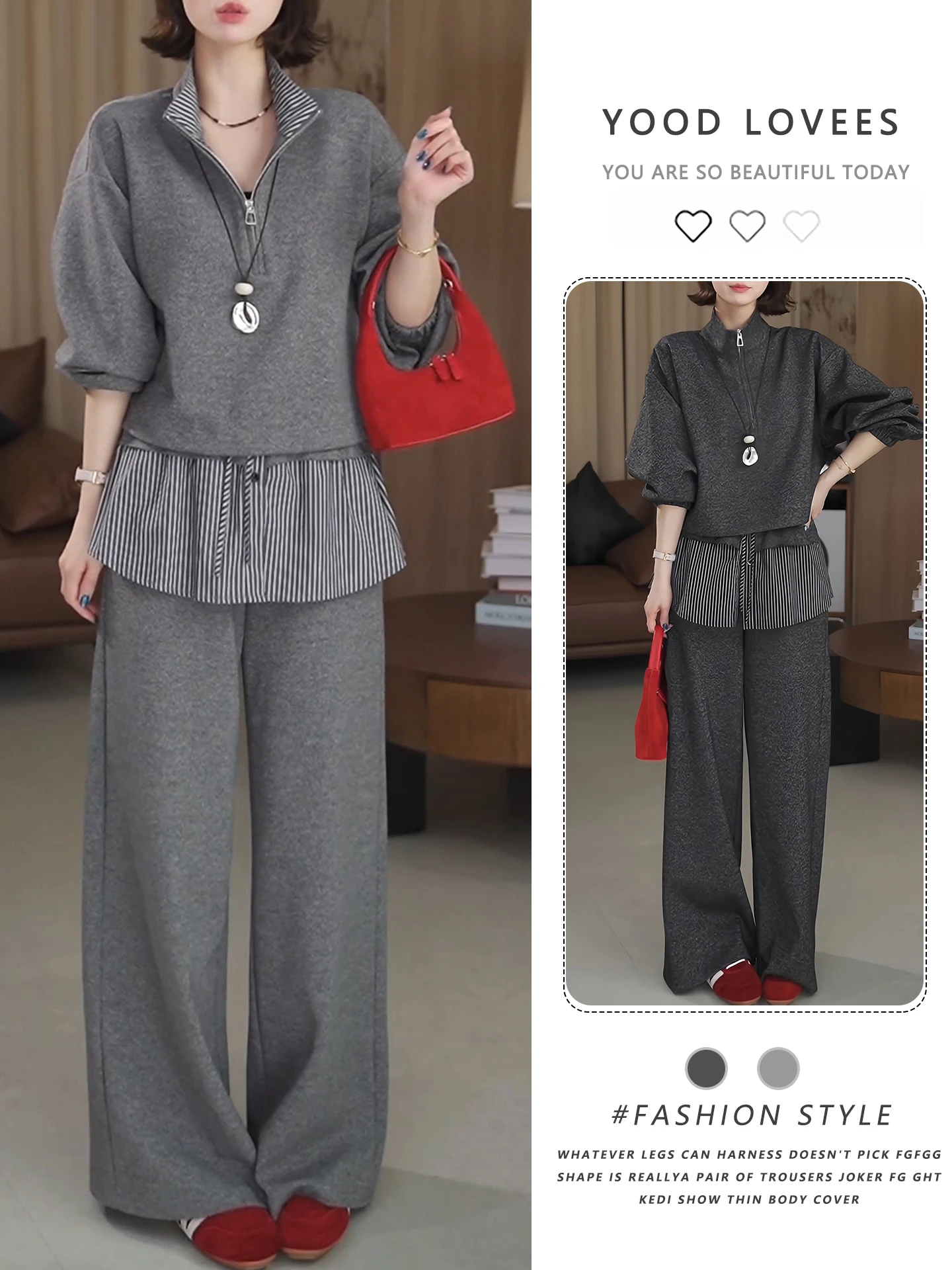 Gray Korean Style Lazy Long Sleeve Sweatshirt And Pants Two Piece Set Women's Casual Sportswear Spring Autumn New Arrival
Gray Korean Style Lazy Long Sleeve Sweatshirt And Pants Two Piece Set Women's Casual Sportswear Spring Autumn New Arrival