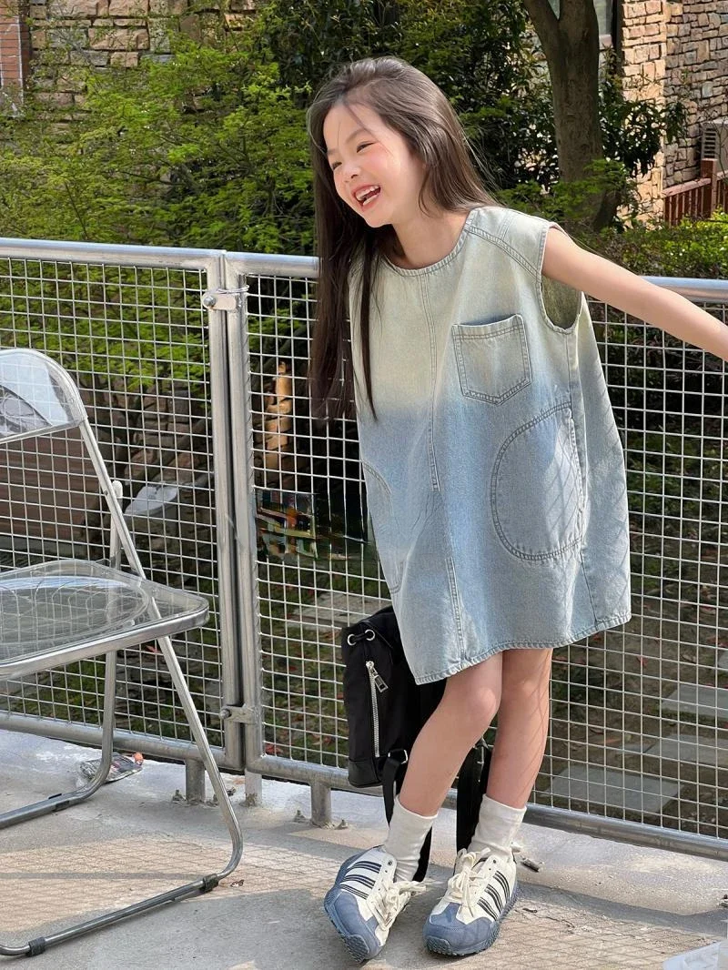 Gradient Denim Sleeveless Dress Korean Version Girl Summer New Style Stylish and Fashionable Korean Simple Style Simple Casual
Gradient Denim Sleeveless Dress Korean Version Girl Summer New Style Stylish and Fashionable Korean Simple Style Simple Casual