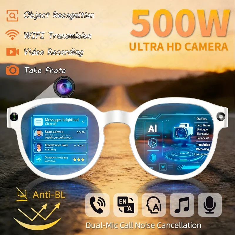 New 500W HD Camera Glasses AI Photo Recognition Smart Glasses Bluetooth Call Video Recording ChatGPT Music Translation Eyewear
New 500W HD Camera Glasses AI Photo Recognition Smart Glasses Bluetooth Call Video Recording ChatGPT Music Translation Eyewear