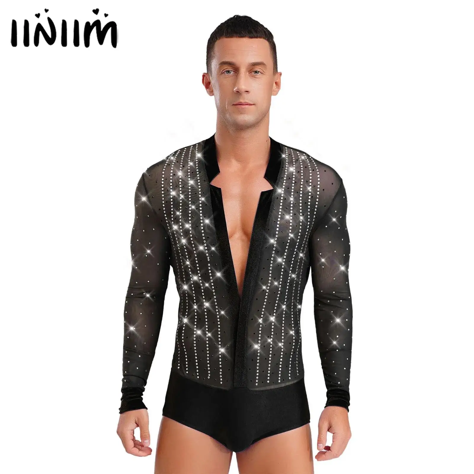 Mens Lyrical Latin Cha Cha Dance Costume Sheer Mesh Bodysuit Shirts Gymnastics Figure Skating Ballroom Dance Leotards Costume
Mens Lyrical Latin Cha Cha Dance Costume Sheer Mesh Bodysuit Shirts Gymnastics Figure Skating Ballroom Dance Leotards Costume