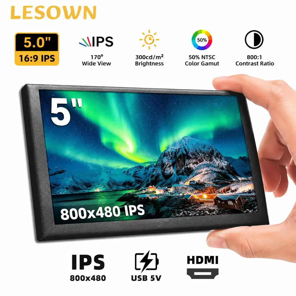 LESOWN Premium 5.0" Maker Board Companion Screen Black Alloy miniHDTV 800x480 Video Output for Banana Pi Developer
LESOWN Premium 5.0" Maker Board Companion Screen Black Alloy miniHDTV 800x480 Video Output for Banana Pi Developer