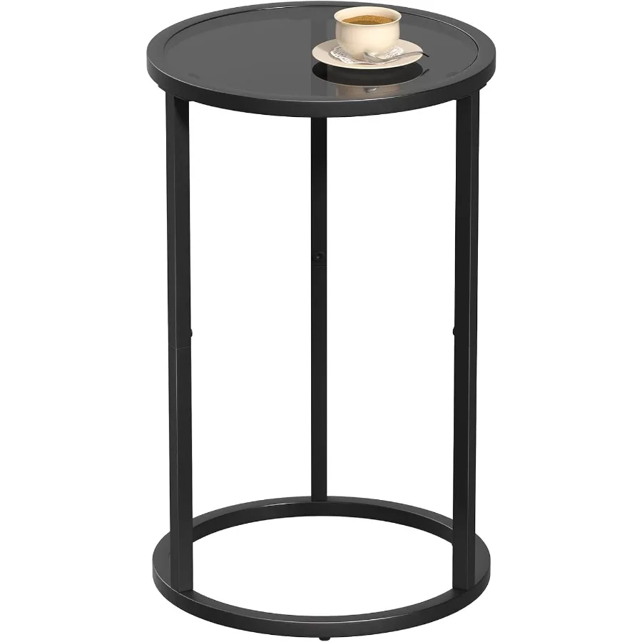 Small Side Table Round Glass End Table for Small Spaces Narrow Couch Night Stand Modern Bedside Table with Black Metal Frame fo
Small Side Table Round Glass End Table for Small Spaces Narrow Couch Night Stand Modern Bedside Table with Black Metal Frame fo