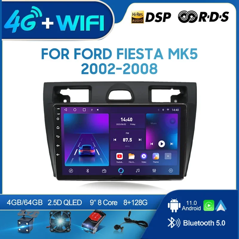 QSZN For Ford Fiesta Mk5 2002-2008 2 din Android 12.0 Car Radio Multimedia Video Player GPS Navigation 4G Carplay Head unit
QSZN For Ford Fiesta Mk5 2002-2008 2 din Android 12.0 Car Radio Multimedia Video Player GPS Navigation 4G Carplay Head unit
