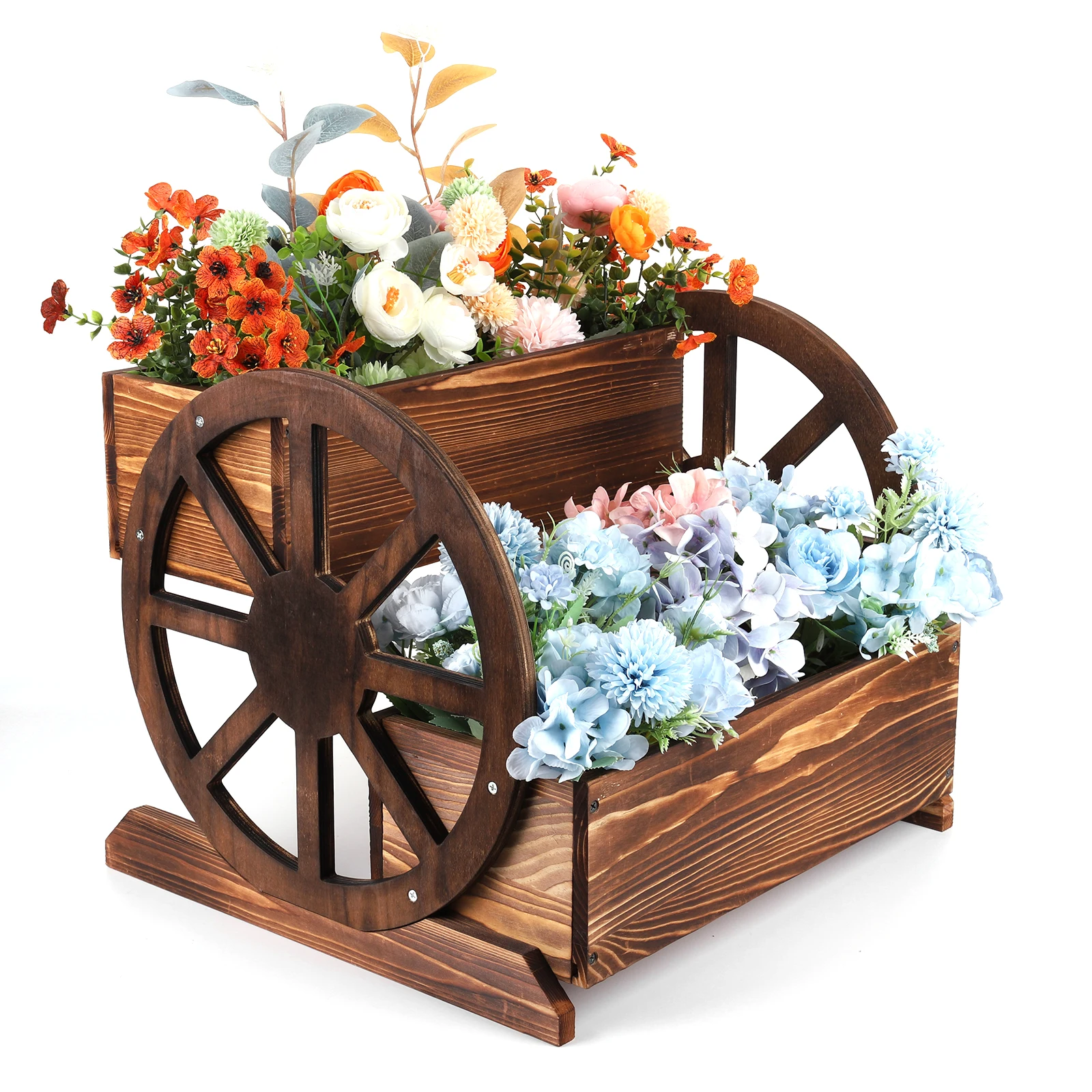 Wooden Decorative Planter with Wheels Wheelbarrow Planter Flower Cart for Indoor Outdoor Patio Garden Balcony Backyard
Wooden Decorative Planter with Wheels Wheelbarrow Planter Flower Cart for Indoor Outdoor Patio Garden Balcony Backyard