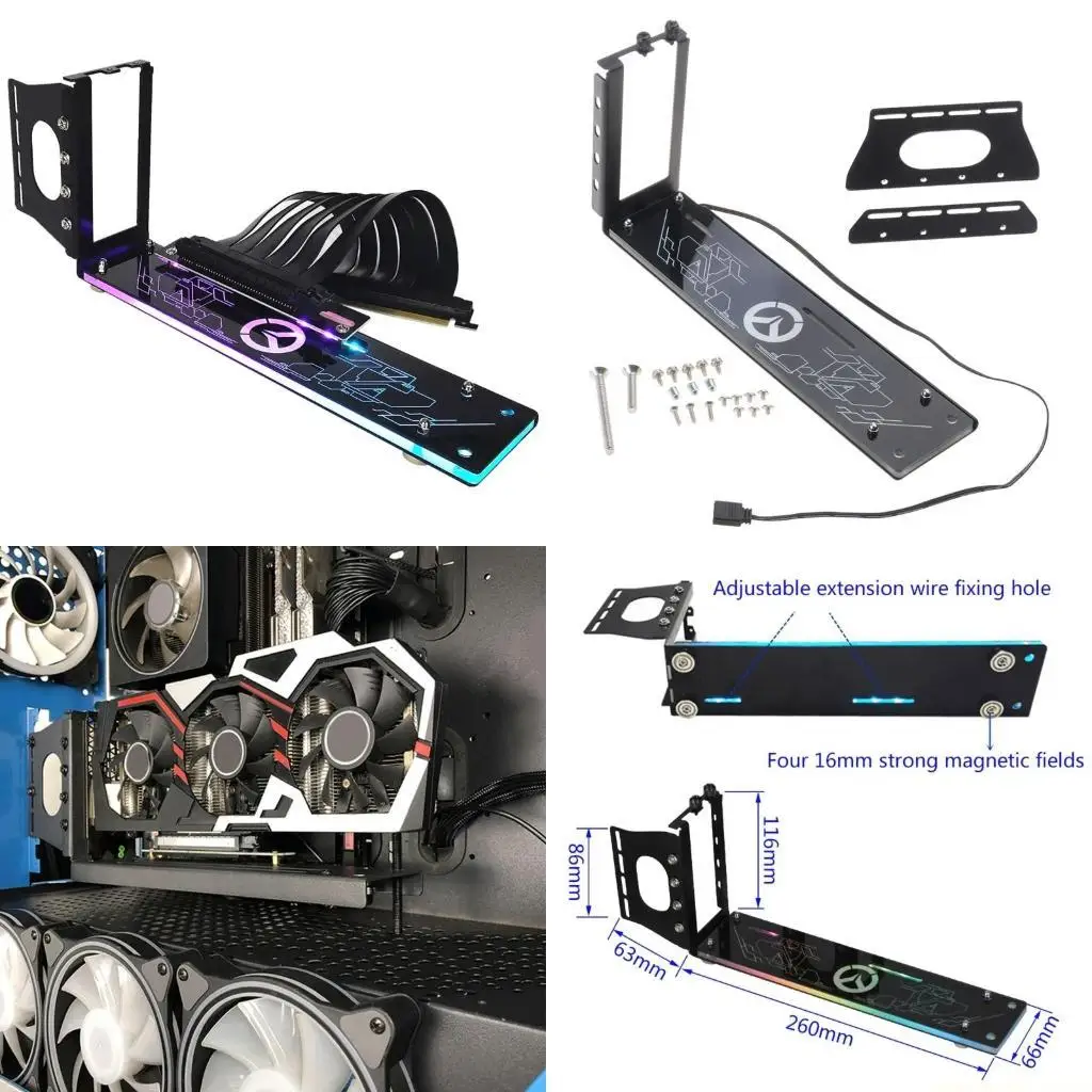 Вертикальный кронштейн для графического процессора PCI-E Riser VGA Держатель для графики 5 В Синхронизация 12 В RGB
Вертикальный кронштейн для графического процессора PCI-E Riser VGA Держатель для графики 5 В Синхронизация 12 В RGB