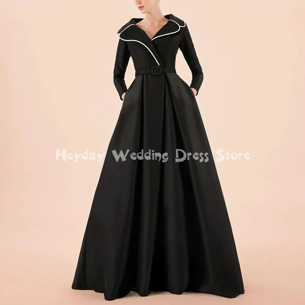 Heyday Женские вечерние платья с v-образным вырезом и карманами на заказ, с рукавами 3/4 и поясом, драпированные элегантные платья длиной до пола 2025 
Heyday Женские вечерние платья с v-образным вырезом и карманами на заказ, с рукавами 3/4 и поясом, драпированные элегантные платья длиной до пола 2025