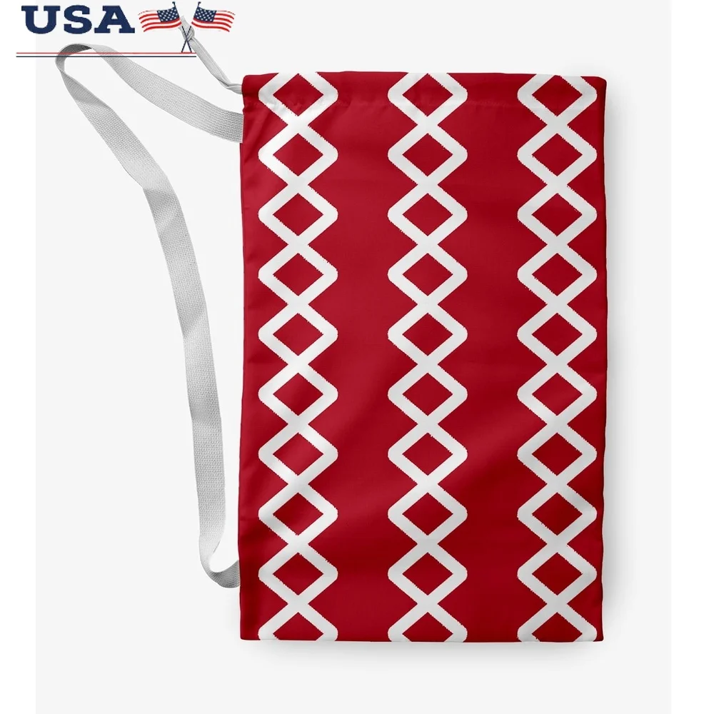 Geometric Red Laundry Bag 18x29 Inch Lightweight Polyester Drawstring Shoulder Strap Double Sided Print Fun Design Unisex Use
Geometric Red Laundry Bag 18x29 Inch Lightweight Polyester Drawstring Shoulder Strap Double Sided Print Fun Design Unisex Use