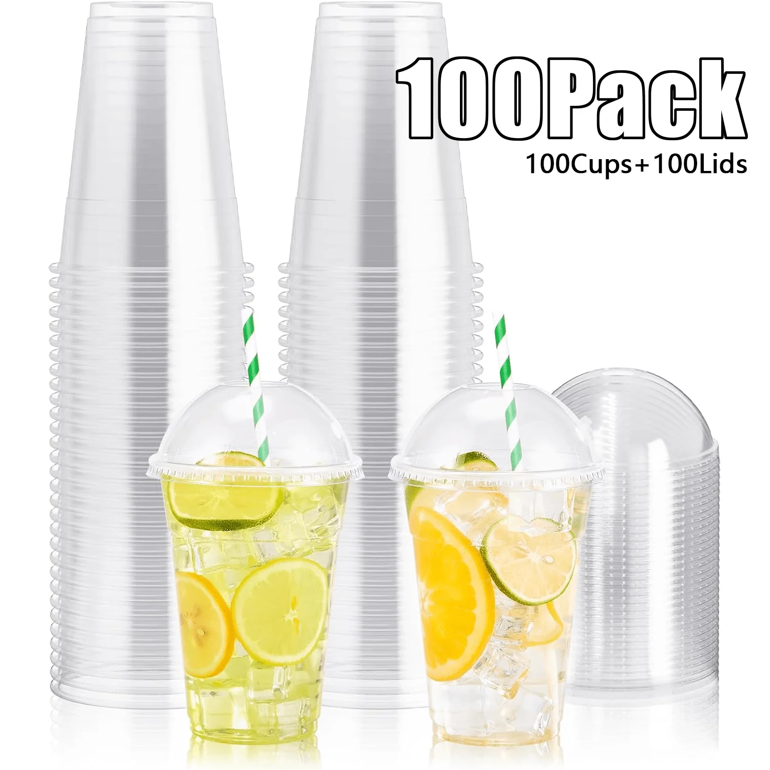 100Pack 16oz Clear Plastic Cups with Dome Lids with Holes, Disposable Smoothies Cups Suitable for Ice Cold Drinks Coffee Tea, for Parties, Holidays
100Pack 16oz Clear Plastic Cups with Dome Lids with Holes, Disposable Smoothies Cups Suitable for Ice Cold Drinks Coffee Tea, for Parties, Holidays