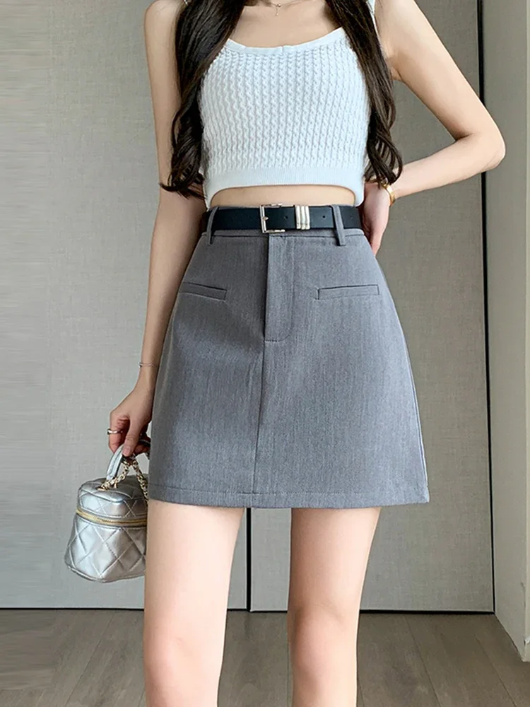 Pop Preppy Style Summer Woman Pencil Skirt With Belt High Waist Suits Fabric Casual Mini Short A-Line Skirts Female
Pop Preppy Style Summer Woman Pencil Skirt With Belt High Waist Suits Fabric Casual Mini Short A-Line Skirts Female