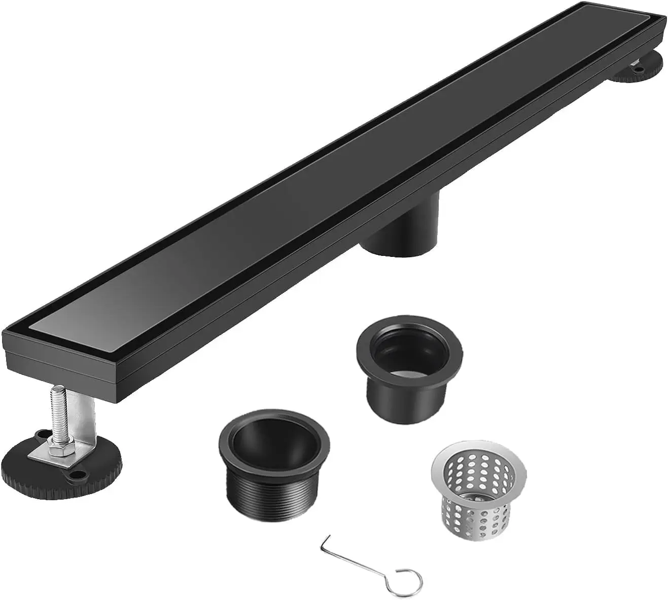 26-Inch Linear Shower Drain with Tile Insert Grate, 2-in-1 Cover, Rectangle Floor Drain Stainless Steel Including Hair Strainer
26-Inch Linear Shower Drain with Tile Insert Grate, 2-in-1 Cover, Rectangle Floor Drain Stainless Steel Including Hair Strainer
