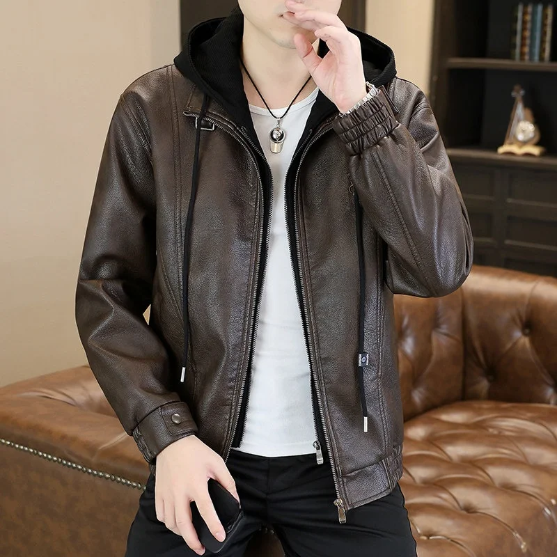 Sli Men's Leather Jaet Fake Two-Piece Spring Autumn New Faionable Versatile Simple Korean Version Haome Outerwear
Sli Men's Leather Jaet Fake Two-Piece Spring Autumn New Faionable Versatile Simple Korean Version Haome Outerwear