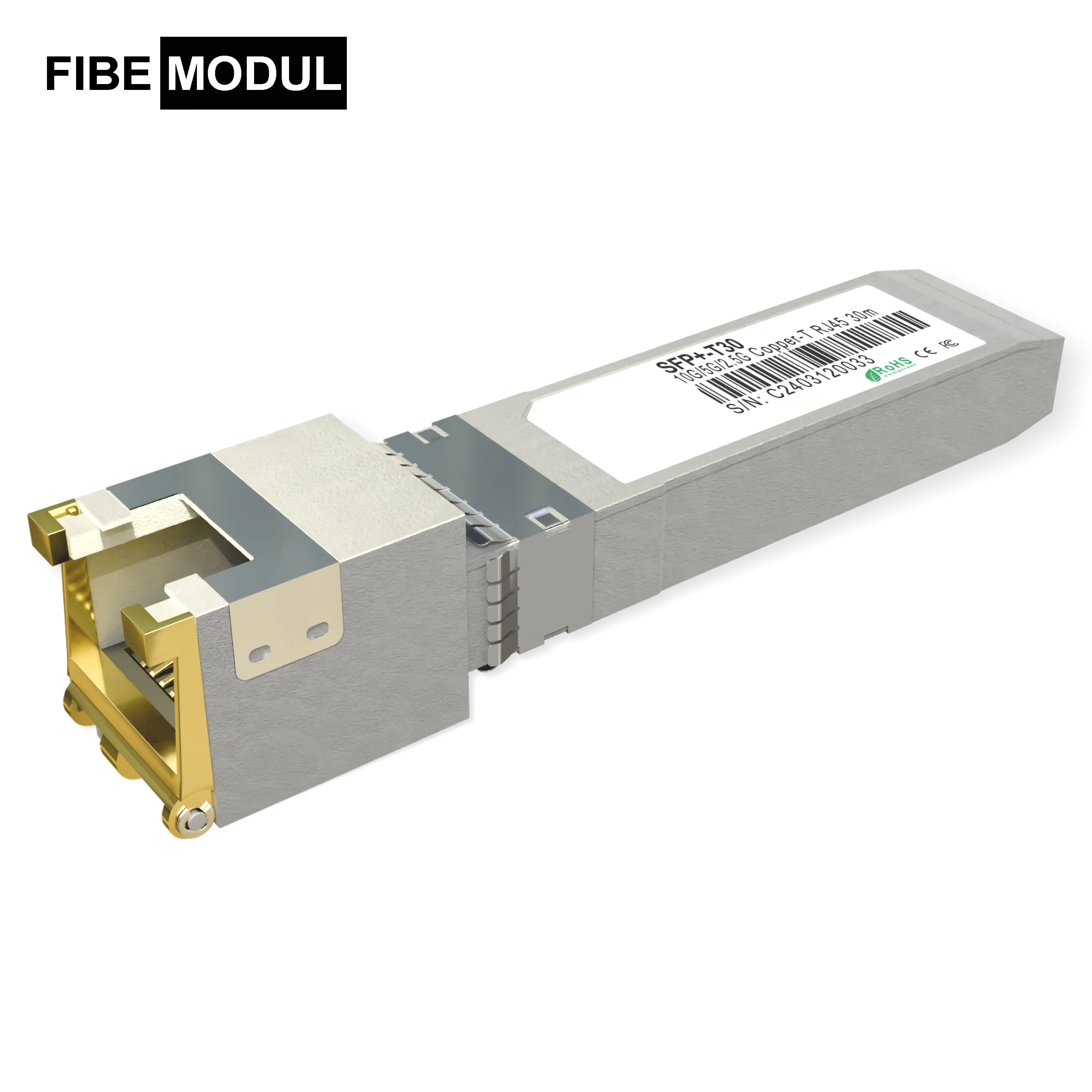 SFP Copper Module 2.5G/5G/10G RJ45 SFP+ Port Copper Ethernet Modules for Cisco SFP-10G-T, Ubiquiti F-RJ45-10G, TP-Link, and More
SFP Copper Module 2.5G/5G/10G RJ45 SFP+ Port Copper Ethernet Modules for Cisco SFP-10G-T, Ubiquiti F-RJ45-10G, TP-Link, and More