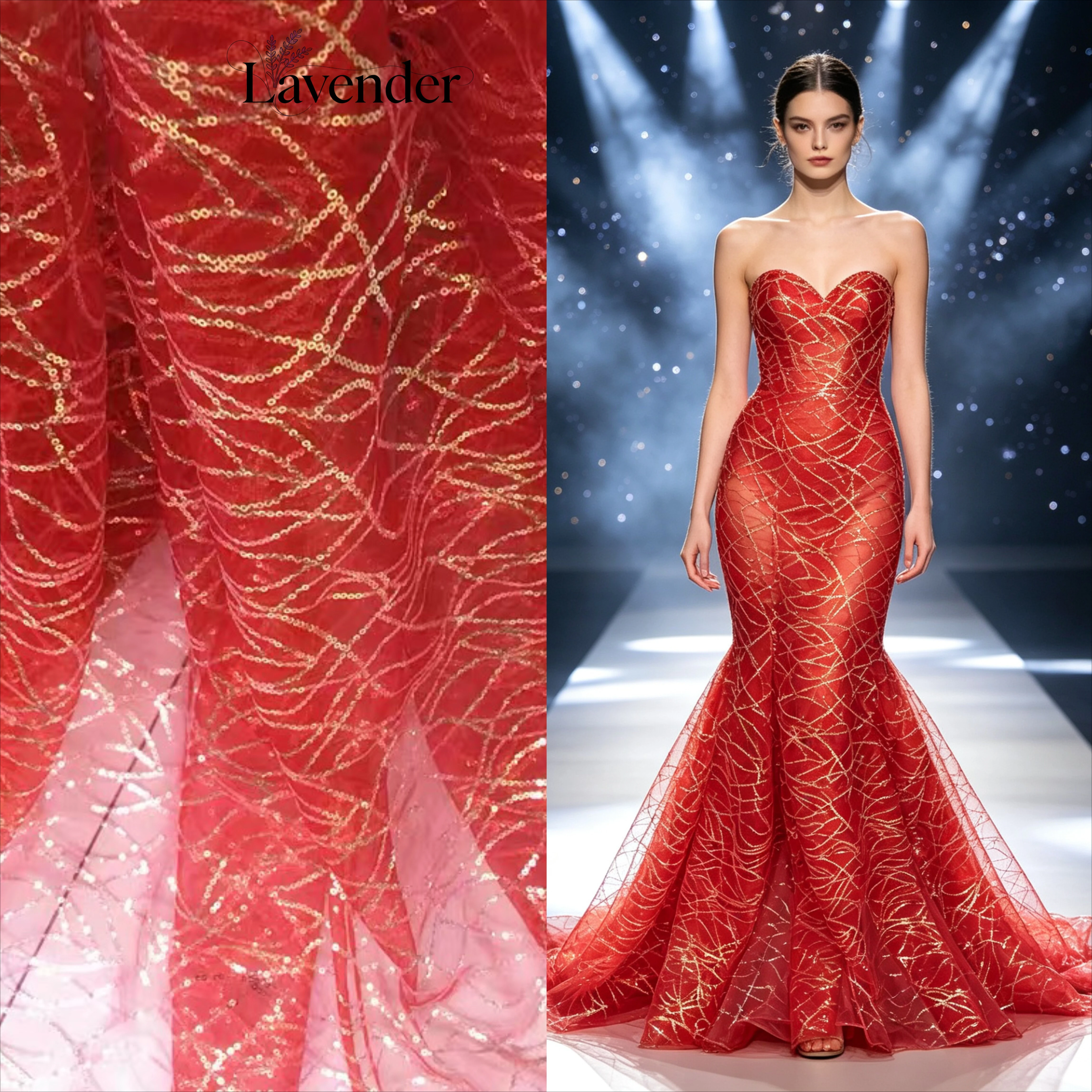 New rose red bright red black black color water ripple wave transparent sequin perspective clothing designer fabric
New rose red bright red black black color water ripple wave transparent sequin perspective clothing designer fabric