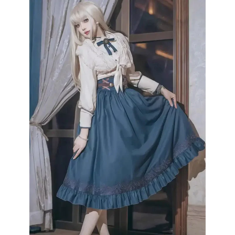 Unknown Elegy Lolita Suit Daily Elegant Girl Lolita Tops Skirt Shawl Blue Cos Cosplay Halloween Shirt
Unknown Elegy Lolita Suit Daily Elegant Girl Lolita Tops Skirt Shawl Blue Cos Cosplay Halloween Shirt