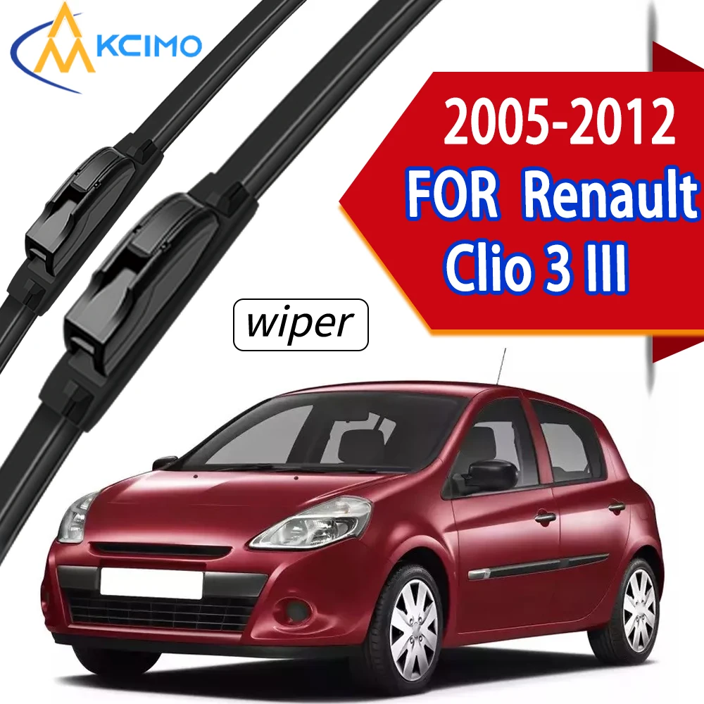 Premium Front Windscreen Wiper Blades with High-Density Rubber, Custom Fit for Renault Clio 3 III 2005-2012.
Premium Front Windscreen Wiper Blades with High-Density Rubber, Custom Fit for Renault Clio 3 III 2005-2012.