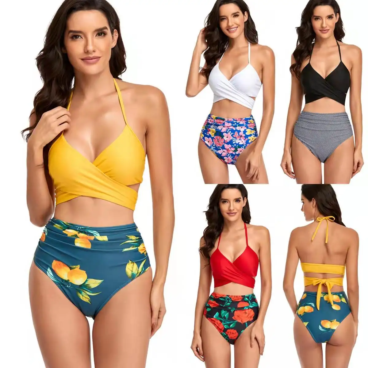 Женское бикини с высокой талией, однотонный полосатый принт, отдельный купальный костюм с перекрещенными поясами, спортивный костюм для фанатов
Женское бикини с высокой талией, однотонный полосатый принт, отдельный купальный костюм с перекрещенными поясами, спортивный костюм для фанатов