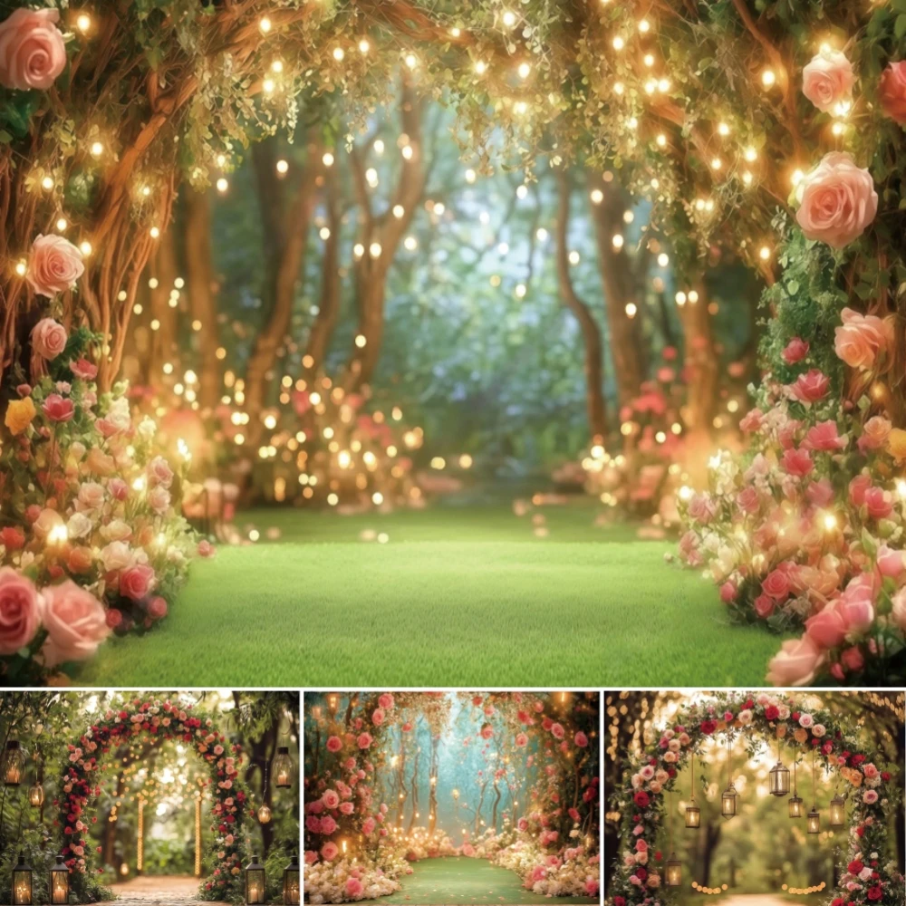 Romantic Dreamy Photo Shoot Backdrop Spring Forest Fairy Lights Floral Green Wedding Proposal Ceremony Photography Background
Romantic Dreamy Photo Shoot Backdrop Spring Forest Fairy Lights Floral Green Wedding Proposal Ceremony Photography Background
