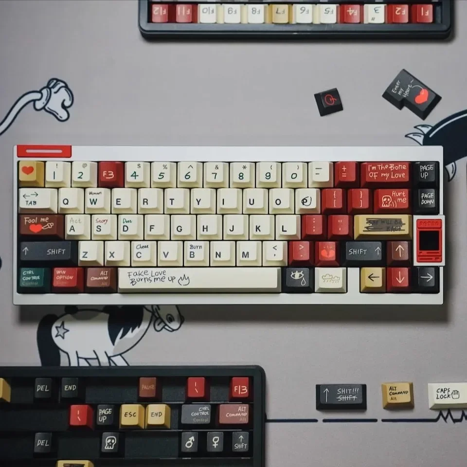 Mixed Love Story Theme Keycaps Set Cherry Profile PBT Five-Sided Sublimation Custom Keycaps for Mechanical Keyboard Accessories
Mixed Love Story Theme Keycaps Set Cherry Profile PBT Five-Sided Sublimation Custom Keycaps for Mechanical Keyboard Accessories