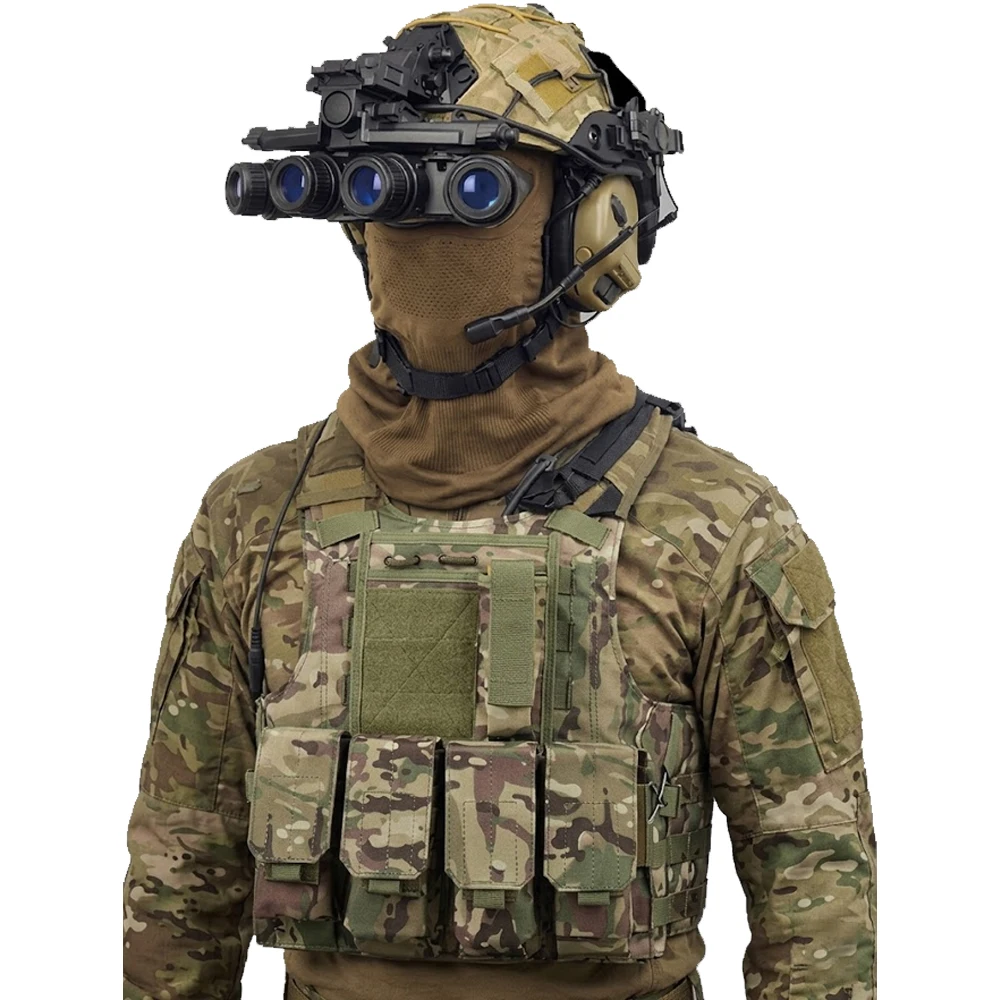 Tactical Vest Tactical Airsoft FAST Helmet Set with Camo Cover Headset GPNVG-18 L4G24 NVG Mount Signal Light Counterweight Pouch
Tactical Vest Tactical Airsoft FAST Helmet Set with Camo Cover Headset GPNVG-18 L4G24 NVG Mount Signal Light Counterweight Pouch