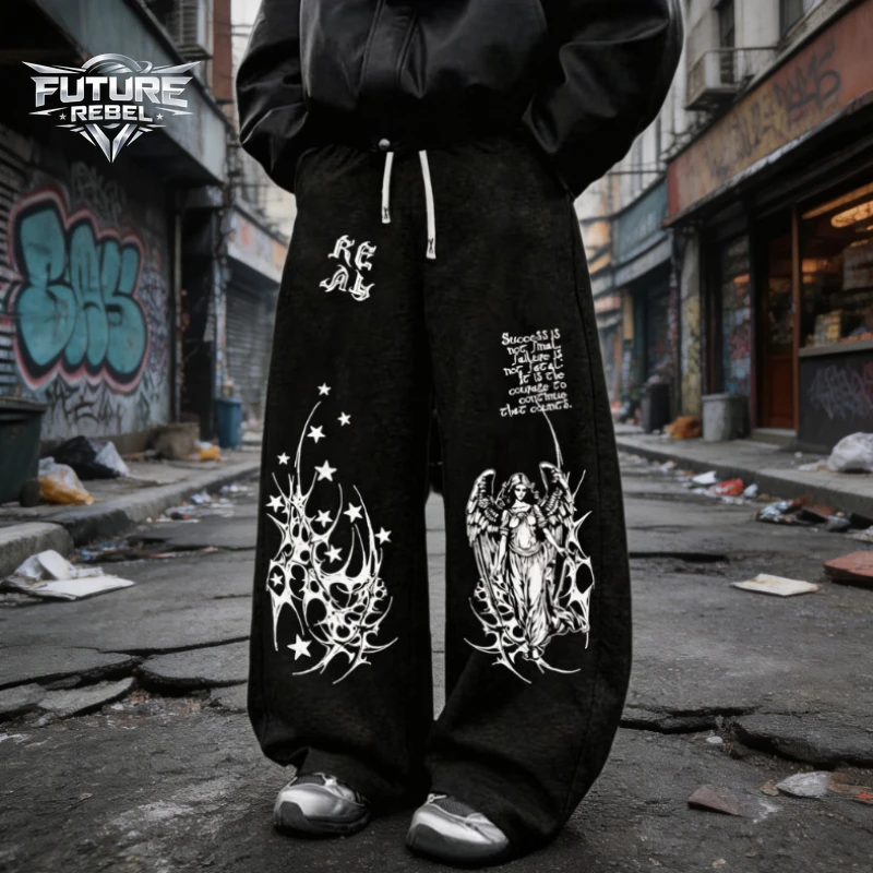 Grunge Angel Print Sweatpants Men Gothic Y2K Wide Leg Baggy Casual Trousers Hip Hop Streetwear Harajuku Long Sports Pants Unisex
Grunge Angel Print Sweatpants Men Gothic Y2K Wide Leg Baggy Casual Trousers Hip Hop Streetwear Harajuku Long Sports Pants Unisex