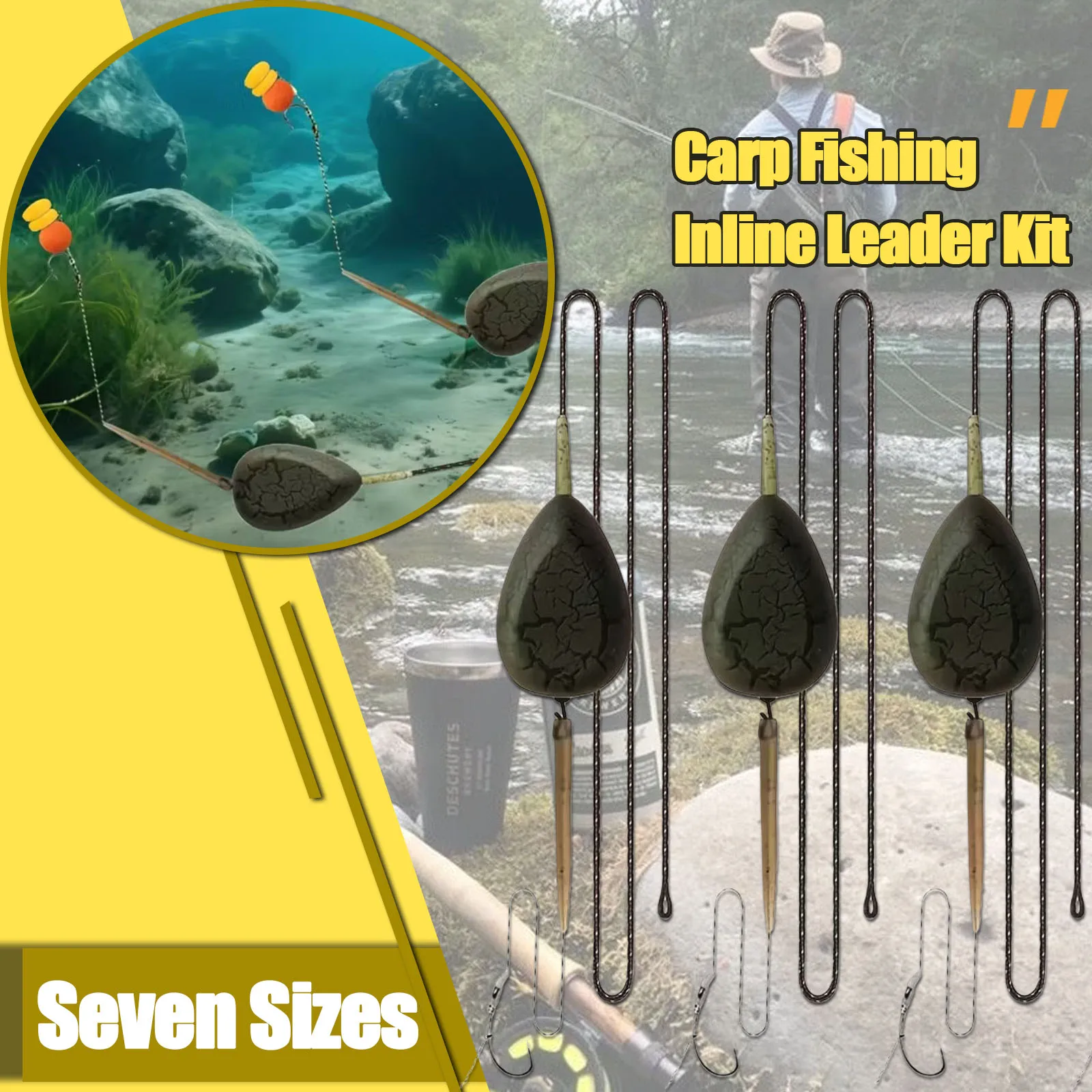 Carp Fishing Inline Leader Kit | Pre-Rigged with Lead Core Line & Smooth Sinkers (56g-142g)
Carp Fishing Inline Leader Kit | Pre-Rigged with Lead Core Line & Smooth Sinkers (56g-142g)