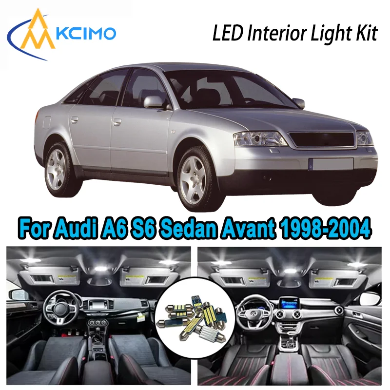 Высококачественный светодиодный комплект интерьера для Audi A6 S6 RS6 C5 Sedan Avant 1998-2004 гг., автомобильные лампы премиум-класса без ошибок купола с картой багажника 
Высококачественный светодиодный комплект интерьера для Audi A6 S6 RS6 C5 Sedan Avant 1998-2004 гг., автомобильные лампы премиум-класса без ошибок купола с картой багажника
